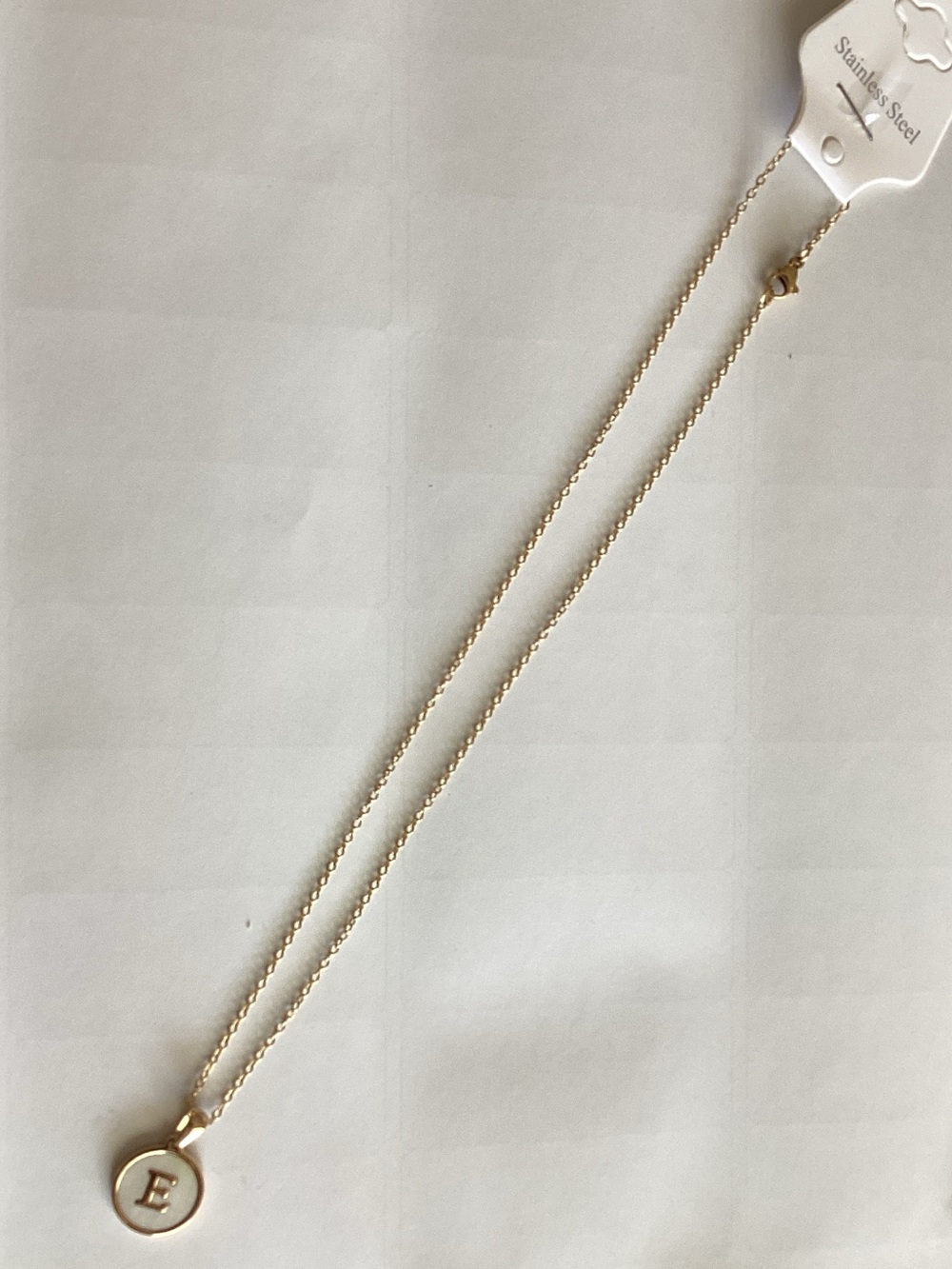 Gold Initial 'E' Disc Necklace - Women Jewelry